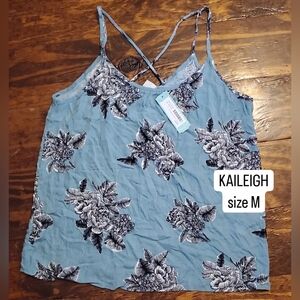 Kaileigh Blue and Black Floral Camisole